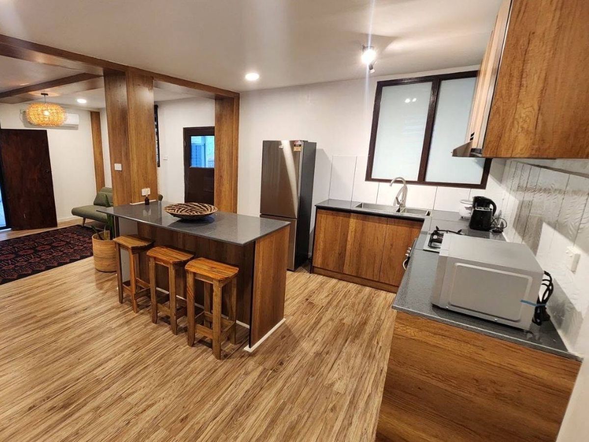 Kitchen and living, opened into one space