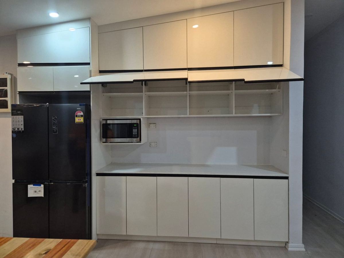 Lift-up overhead doors open