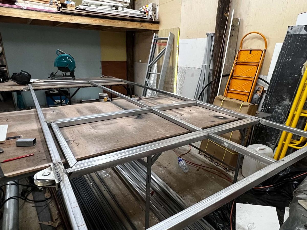 Gate frame fabricated in the workshop