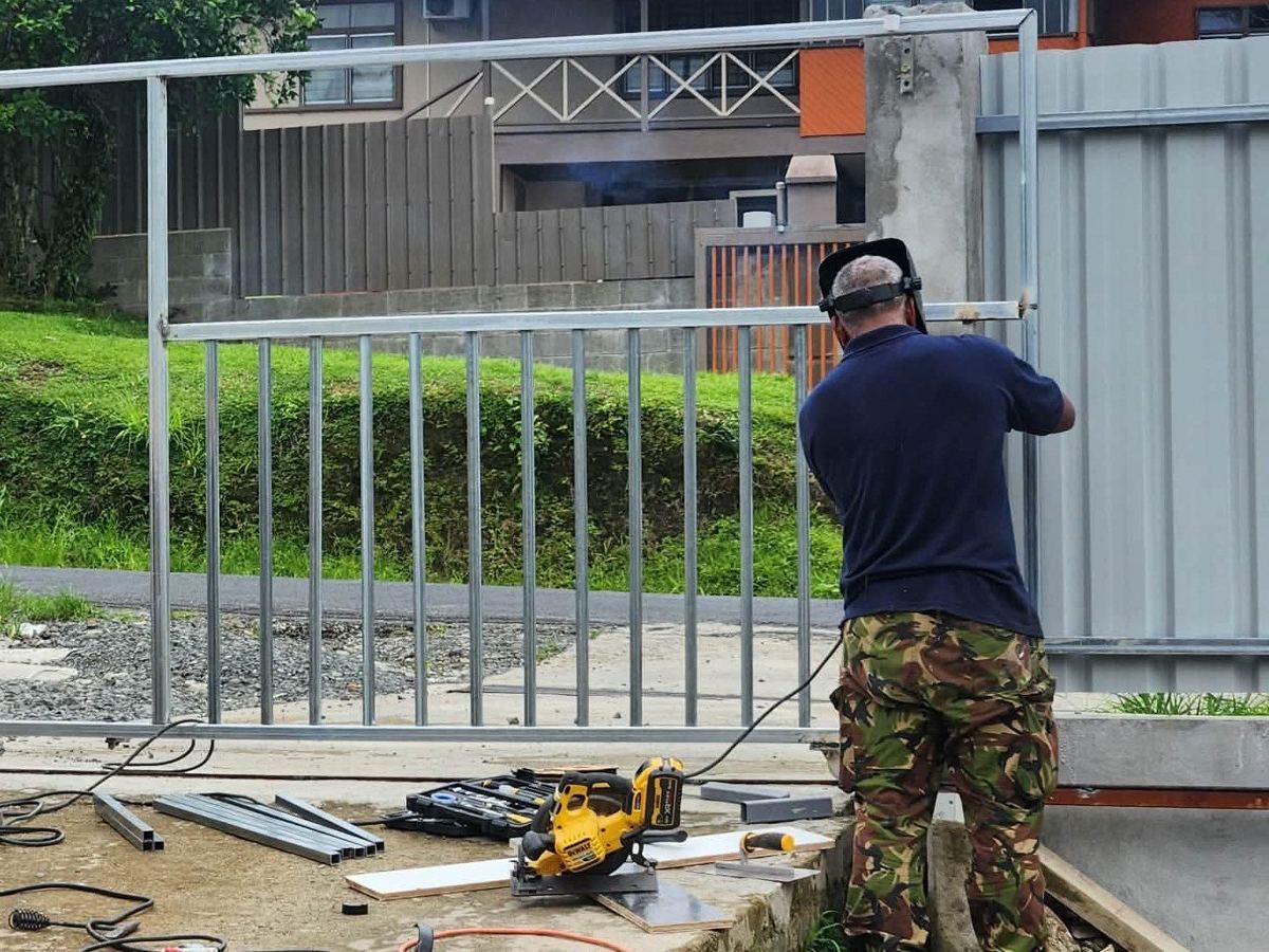Gate welded up and fitted on site